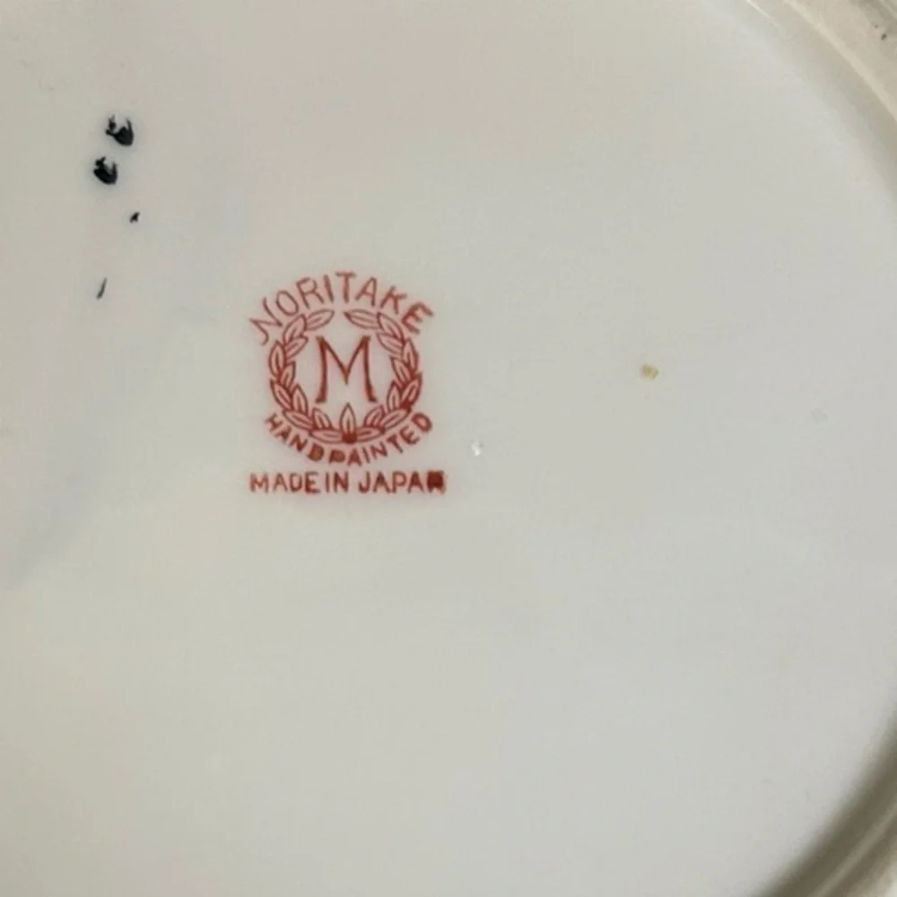 Noritake Fruit Basket Lemon Server Plate Lusterware Blue White